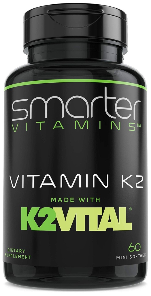 Vitamina K2 MK7 100mcg mais inteligente, feita com K2VITAL e Kale, 60 Softgels líquidos