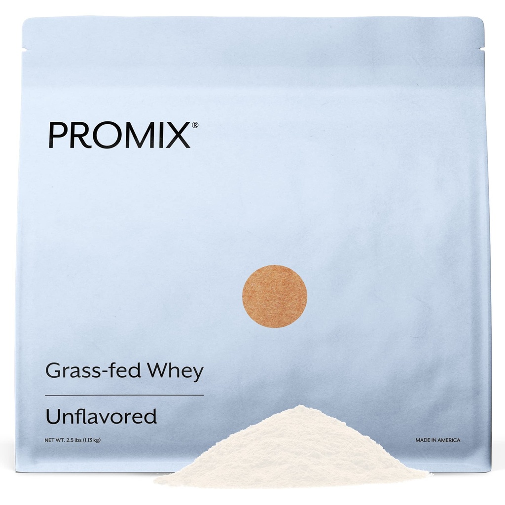 ProMix Nutrition Whey Protein Powder, Unflavored - Grama-Fed - - Pós treino Fitness & Nutrition Shakes, Smoothies, Baking & Cooking Recipes - Gluten-Free & Keto-Friendly - 2.5 Libra (Pacote de 1)
