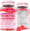 Equilíbrios vaginais probióticos para mulheres PH, Controle de Odor com Prebióticos, Cranberry, D-Mannose, Promove a flora vaginal saudável feminina, Trato urinário, Levedura, Suporte digestivo, Livre de açúcar,60Cts