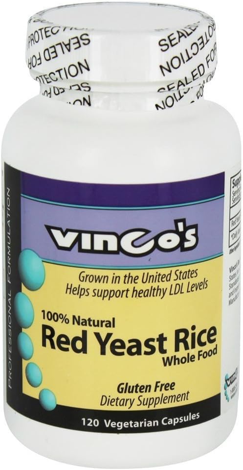Vinco's - 100% Natural Red Yeast Rice - 120 Cápsulas Vegetarianas