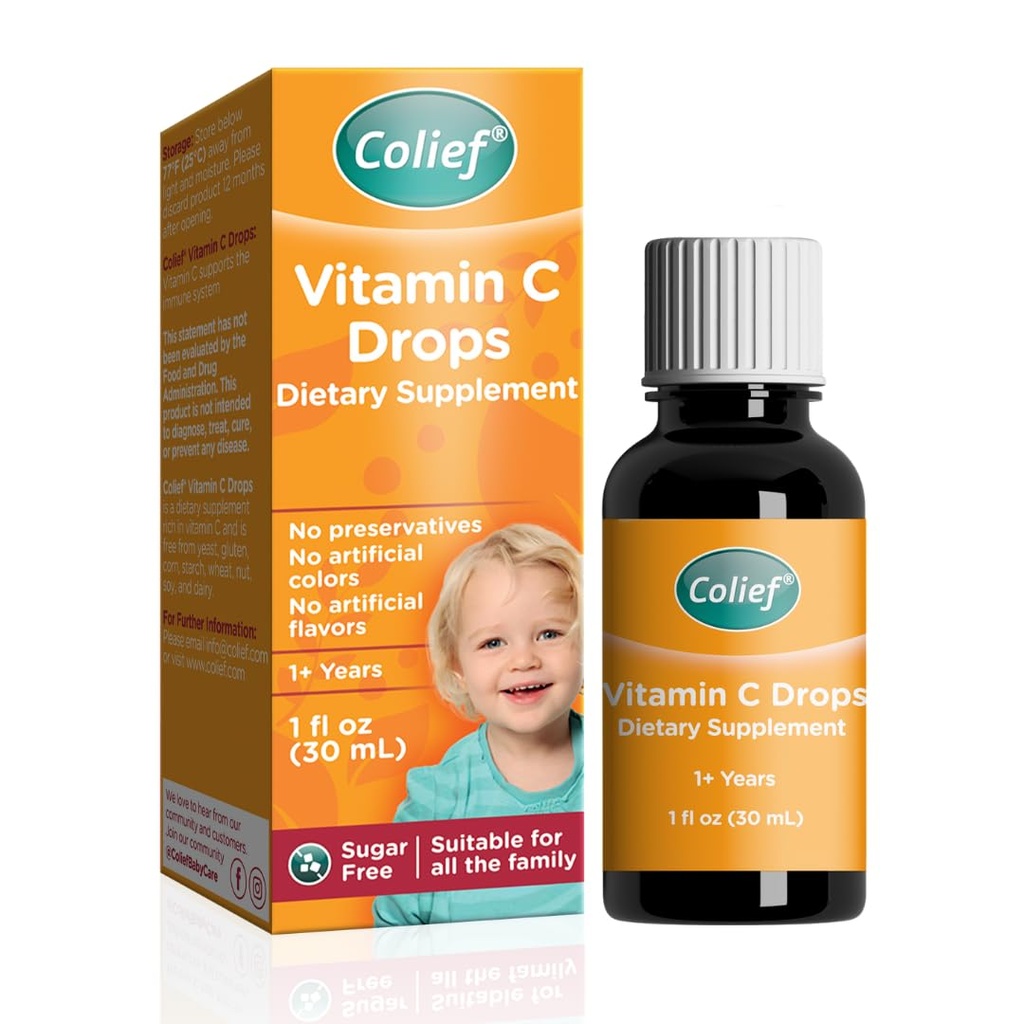 Colief Vitamina C Drops para bebês Suporte Imune diário para lactentes Idade +1