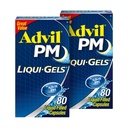 Advil PM Liqui-Gels Pain Reliever e Nighttime Sleep Aid, Pain Medicine com Ibuprofeno para alívio da dor e Difenidramina HCL para um Sleep Aid - 2x80 Cápsulas Recheadas Líquidas
