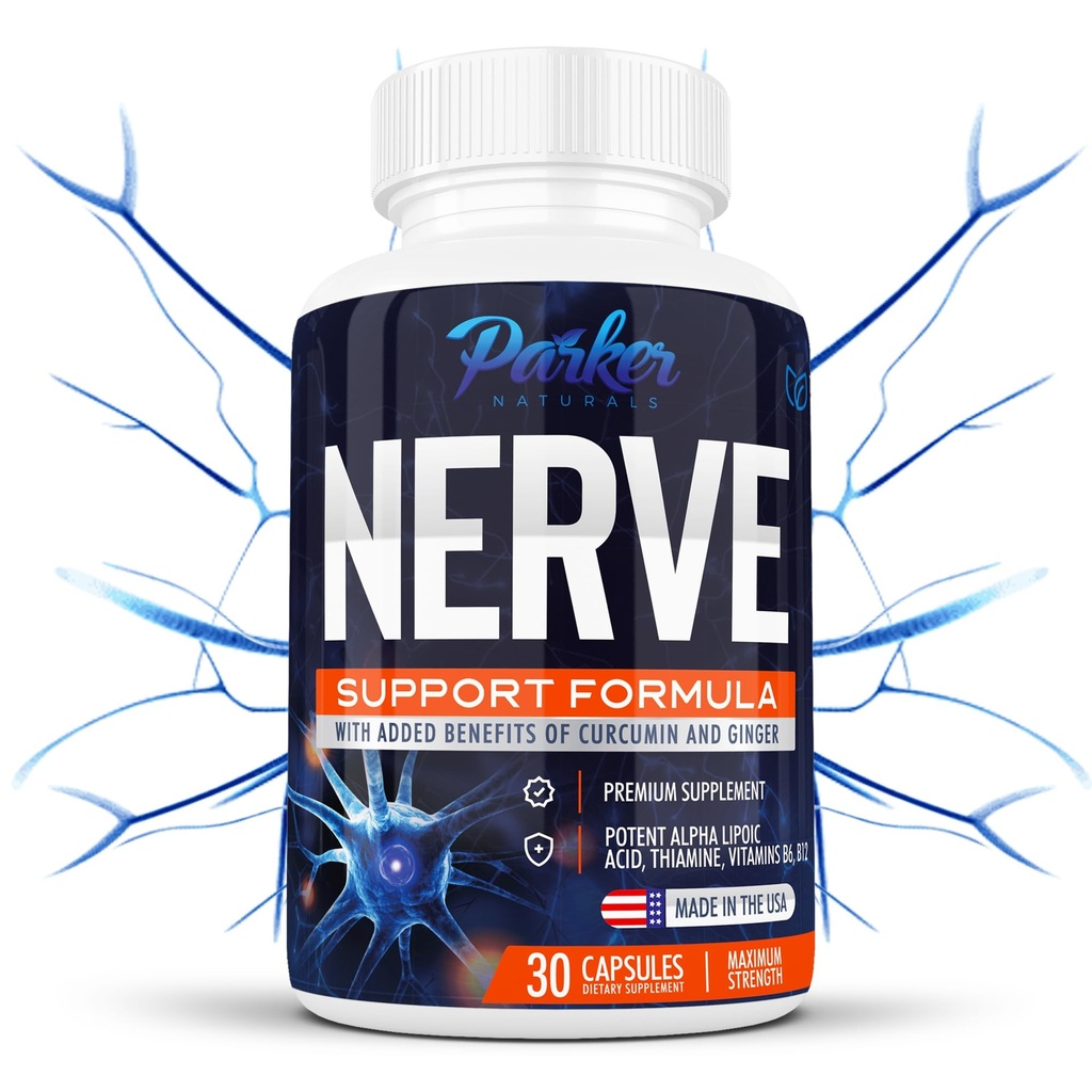 Ácido Alfa Lipoico 600mg, Nerve suplemento de suporte Enriquecido com tiamina, curcumina, raiz de gengibre, e vitamina B6, B12 Tudo em um suplemento Vegan Neuro Saúde, Lab testado, 30 Cápsulas