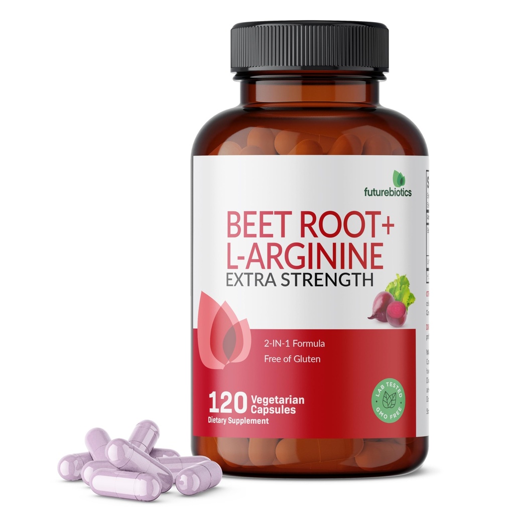Futurebiotics Beet Root + L-Arginina, Não-GMO, 120 Cápsulas Vegetarianas