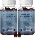 Shilajit Gummies 600mg, Suplemento Shilajit com Trace Minerals & Ácido Fulvico para energia e suporte de imunidade, Resina Shilajit orgânica para homens e mulheres, Vegan, 60 Gummies (2 Pack)