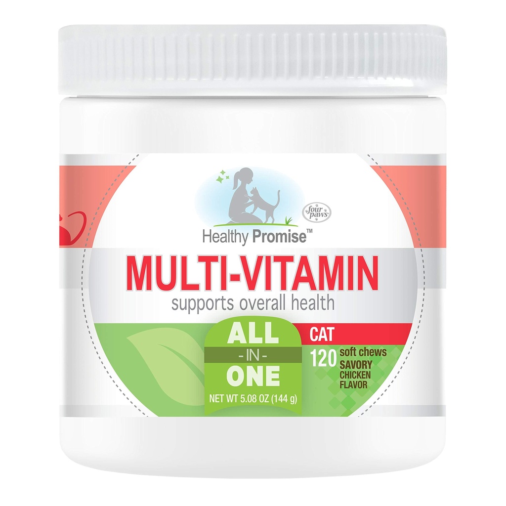 Quatro Patas Saudável Promessa Gato Multivitamínico Mastigar Soft 120 Conde