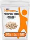 BulkSuplementos.com Extrato de sementes de abóbora em pó - Suplemento de sementes de abóbora, Suplemento de ervas - Vegan & Gluten Free, 500mg por serviço, 1kg (2,2 lbs) (Pacote de 1)