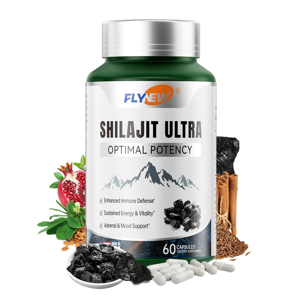Shilajit para homens Mulheres, Shilajit com naturalmente ácido fulvico & L-Arginina, Himalayan Shilajits para poder extra, resistência e suporte imunológico, não-GMO, Made in USA, 60 Cápsulas, 1.300mg por serviço