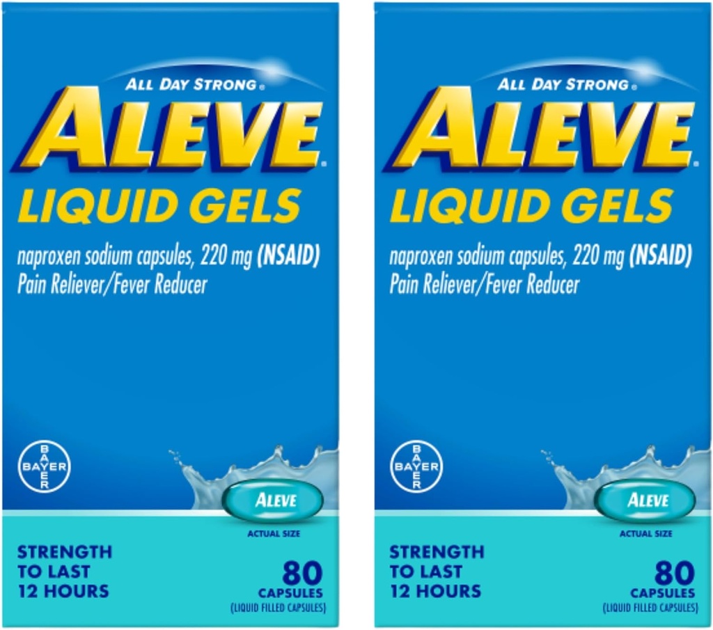 Aleve Liquid Gels 80ct. 24cs - 2 embalagens