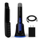 O Carbono X de luta de barba - Escova de barba aquecida + Alisador de barba para homens - Escova de barba sem fio & Comb de endireitamento - recarregável, 3 configurações de calor, manga protetora de micro-fibra incluído
