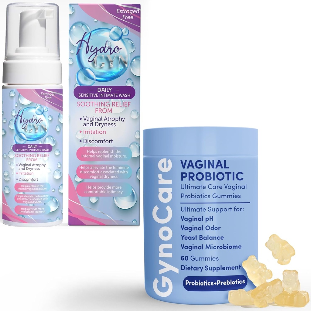 Terramed apenas pense Confort Pastilhas Probióticas Vaginais para Mulheres + Lavagem feminina sem cheiro – Suporte duplo para equilíbrio de pH, controle de Odor e saúde íntima