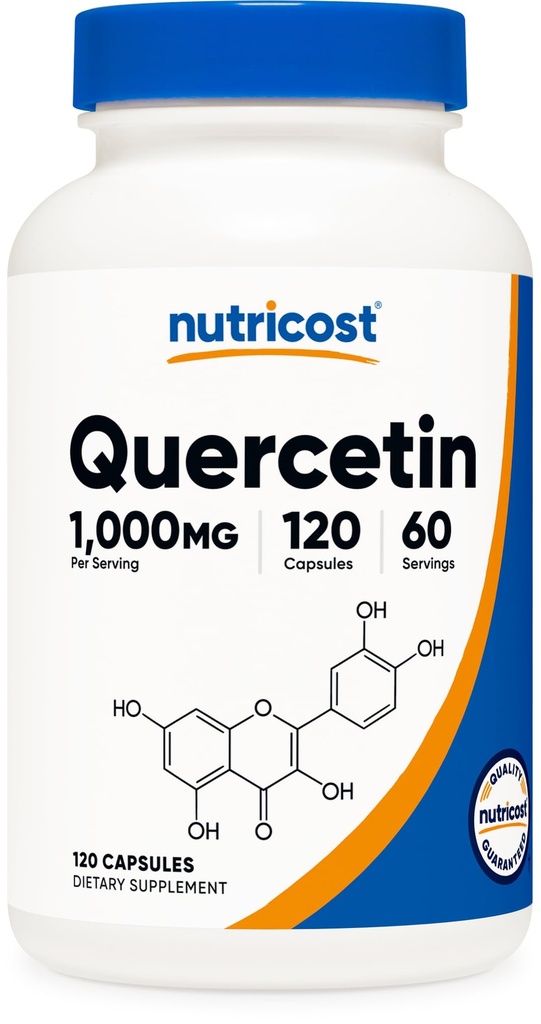 Nutricost Quercetin 1000mg, 120 Cápsulas - Cápsulas Vegetarianas, 60 Servings, 500mg Por Cápsula, Não-GMO, Glúten Grátis