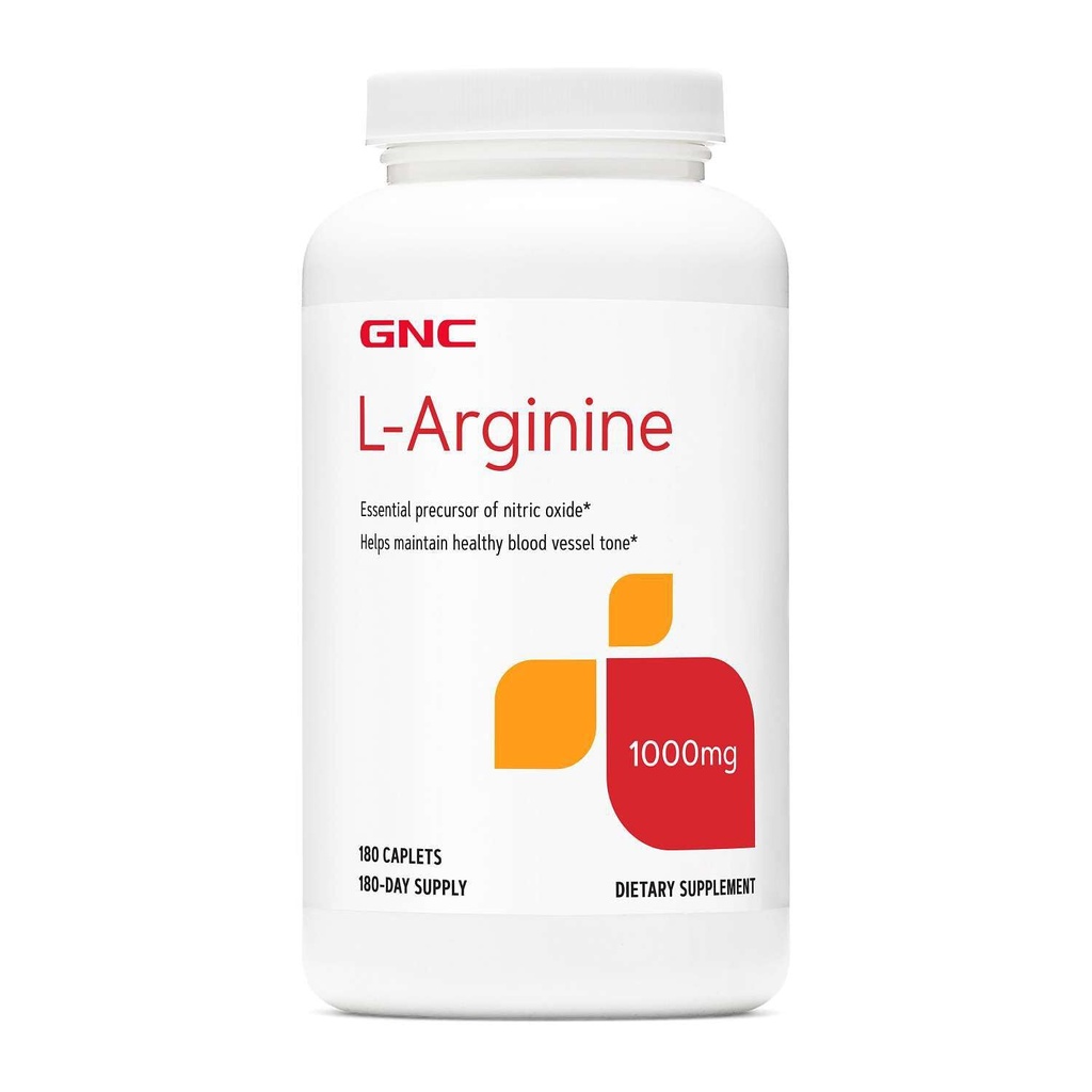 GNC L Arginina 1000mg Suplemento, Suporta Tone de vaso sanguíneo saudável, 180 Servings