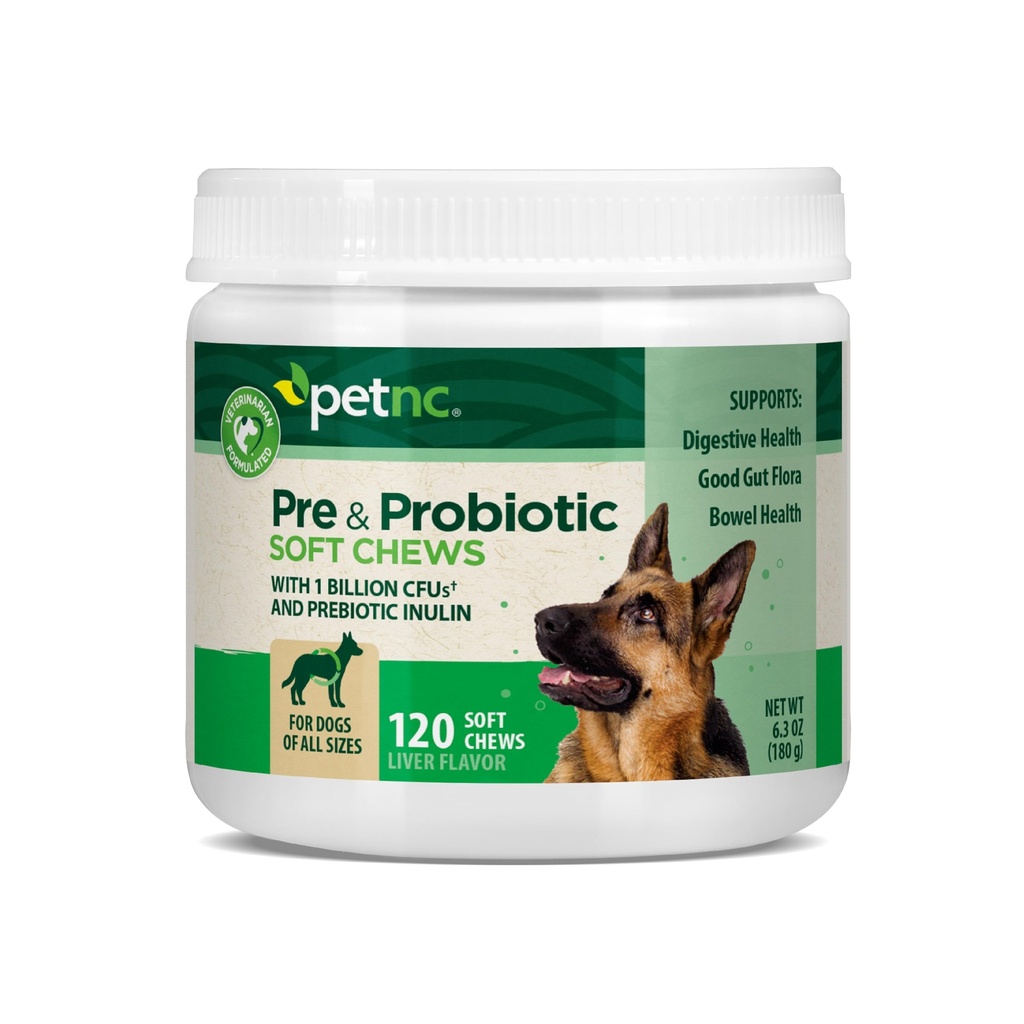 PetNC Natural Care Flavor Fígado, queijo pré & Probiótico mastigação macia para cão 120 ct (Pacote de 1) (Pacote de Maio Vary)