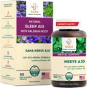 Fórmula Valerian Root Natural Sleep Aid para Adultos com Skullcap Orgânico, Lobelia & More - 90 Cápsulas - por Dr. Marco Sikaffy