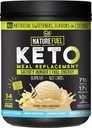 Combustível natureza Keto Refeição de substituição em pó - Glúten grátis com óleo de coco MCTs e manteiga de grama - Creme Baunilha Milkshake - 14 Servings - Despensa amigável, 17.1 Fl Oz