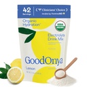 GOODONYA Organic Hydration Electrolyte Drink Mix, Certified Organic Hydration Powder, Non-GMO, Biochecked Glyphosate Free, Baixo açúcar, sabor de limonada, Sem sabores artificiais, 42 Servings