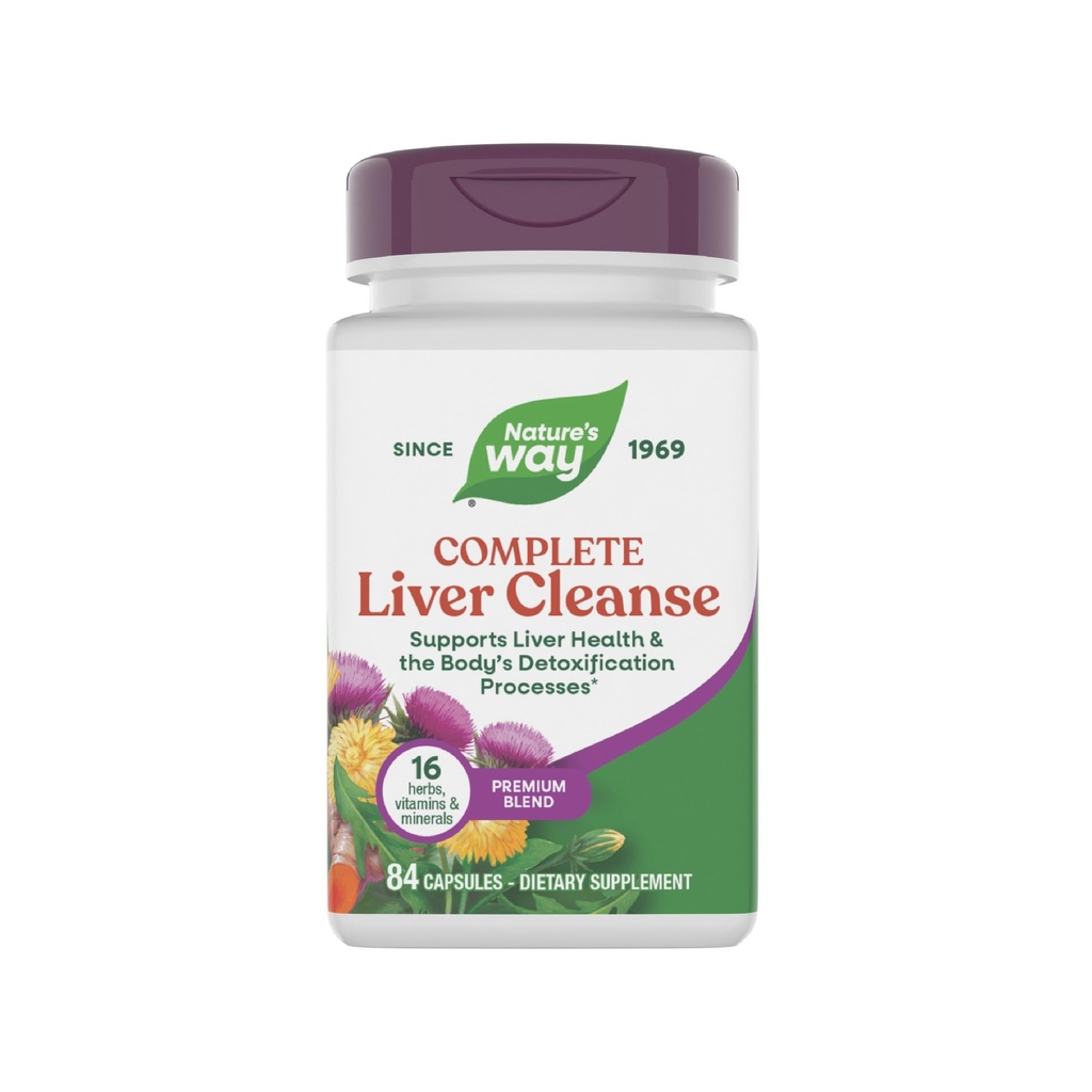 Nature's Way Complete Liver Cleanse, Suporta os processos de desintoxicação do corpo*, com cardo de leite, B-Vitaminas, Mistura de fígado de aminoácidos, 84 Cápsulas (Packaging May Vary)