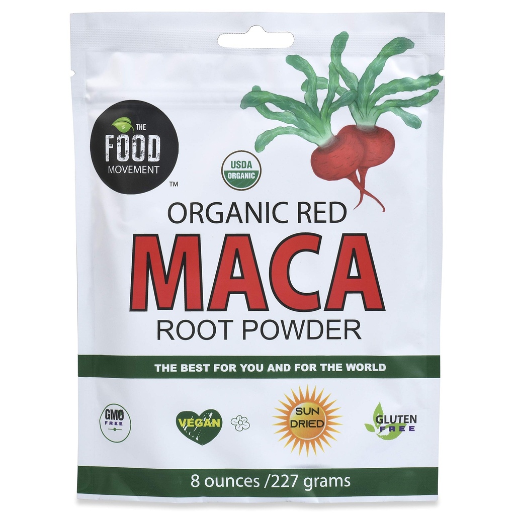 The Food Movement Co - Red Maca 8 oz. super alimentos orgânicos