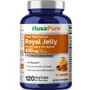 NusaPure Royal Jelly 10:1 Extract, 400 mg Equivalente a 4000 mg - 120 Cápsulas Veggie (Não-GMO, Gluten Free, Bioperine)
