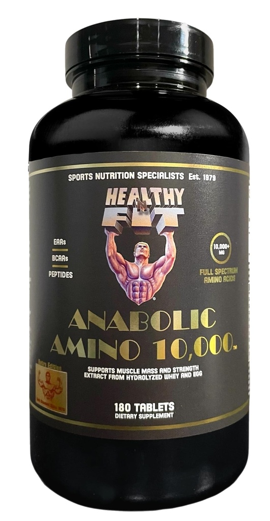 Saudável 'N Fit Amino 10.000 - Aminoácido 180 Comprimidos - Hidrolisado ovo & fonte de soro - Absorção rápida