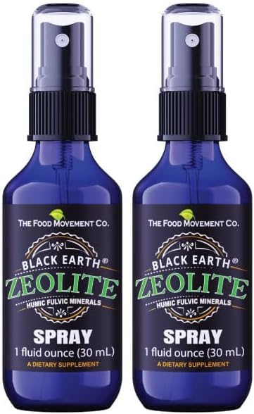Zeólita da Terra Negra com Ácidos Húmicos Fulvicos, Minerais Trace, para Adultos e Crianças Suporta Saúde Gut, Suporte Imune, Digestão e Eliminação e Mais 1oz Liquid Pump Spray Supplement (2 Pack)