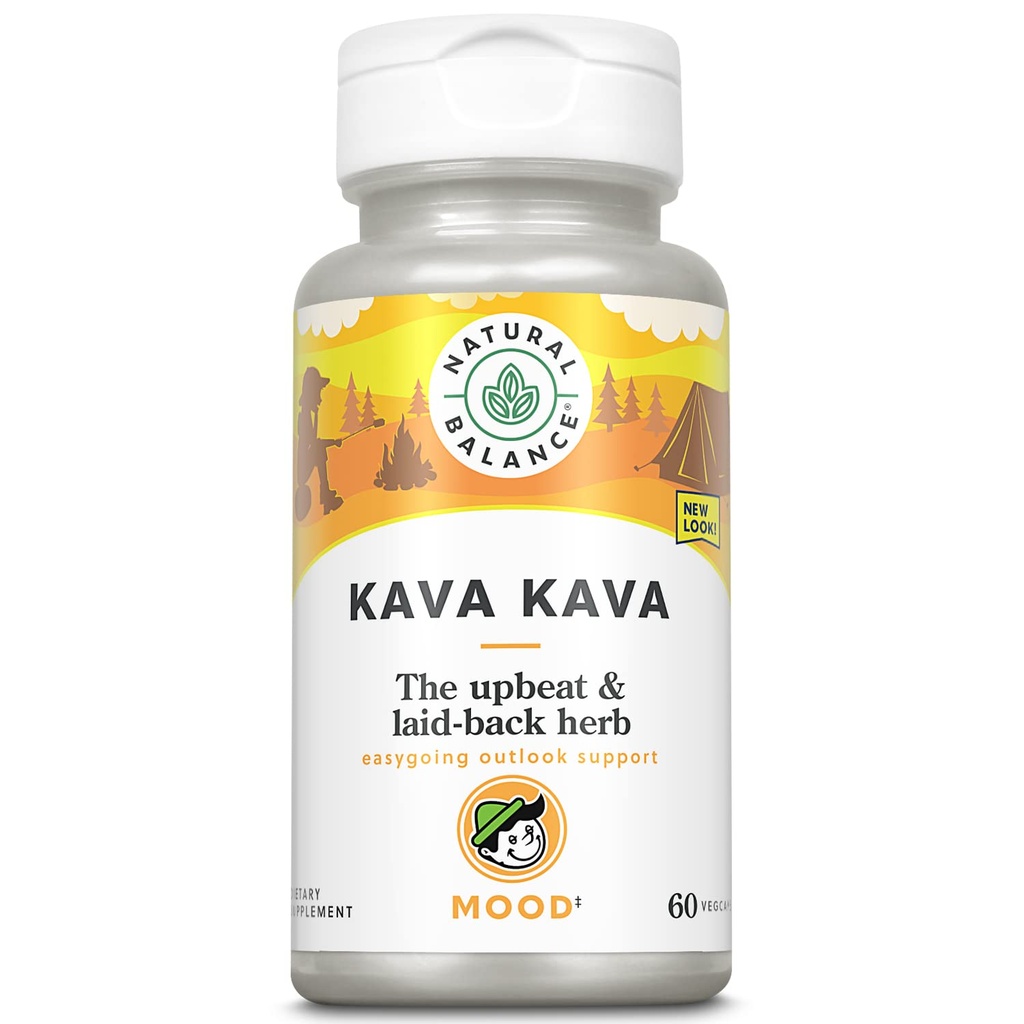 Equilíbrio natural Kava Kava Raiz Suplemento natural ajuda a relaxar e reduzir o estresse , 60 cápsulas vegetais