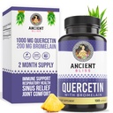 Ancient Bliss Quercetin com Bromelain ou Quercetin 1000mg Bromelain 200mg por Serving Suporta Sistema Imune, Saúde Conjunta, Saúde Respiratória e Bem-Estar Geral – 120 Cápsulas