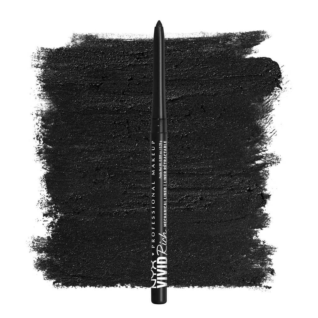 NYX PROFISSIONAL Makeup Mechanical Eye Pencil,Vivid Rich Mechanical, Creamy Retratable Eyeliner - Sempre Onyx, Black Eyeliner