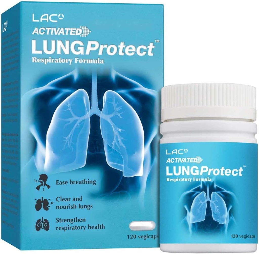 LAC Ativado Pulmão Proteger ervas TCM Tradicional suplemento de erva chinesa Protege pulmões, melhora e mantém a saúde respiratória (120 vegicaps)