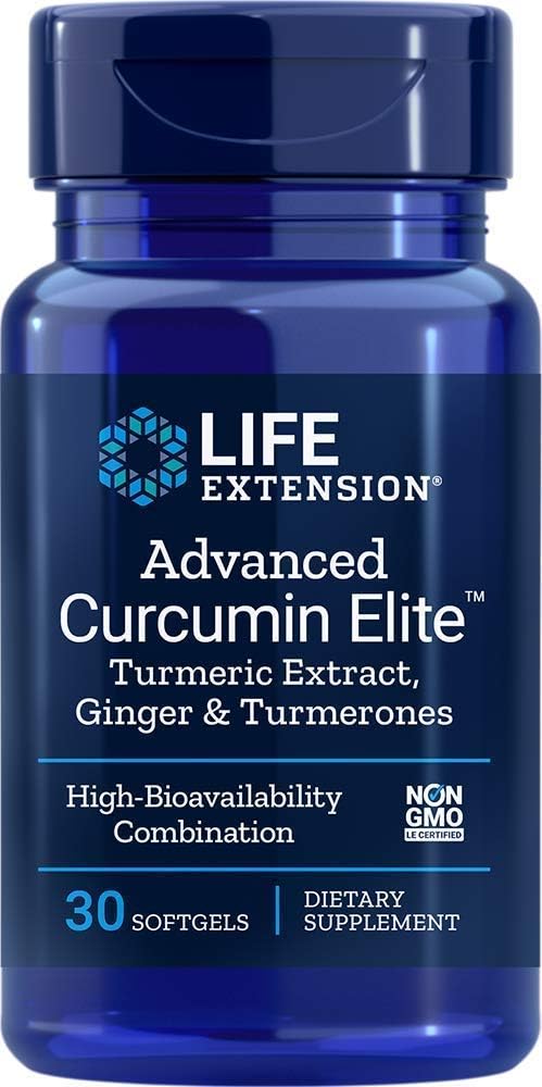 Extensão de vida Bio-Curcumina avançada com Ginger & Turmerones, 30 Softgels