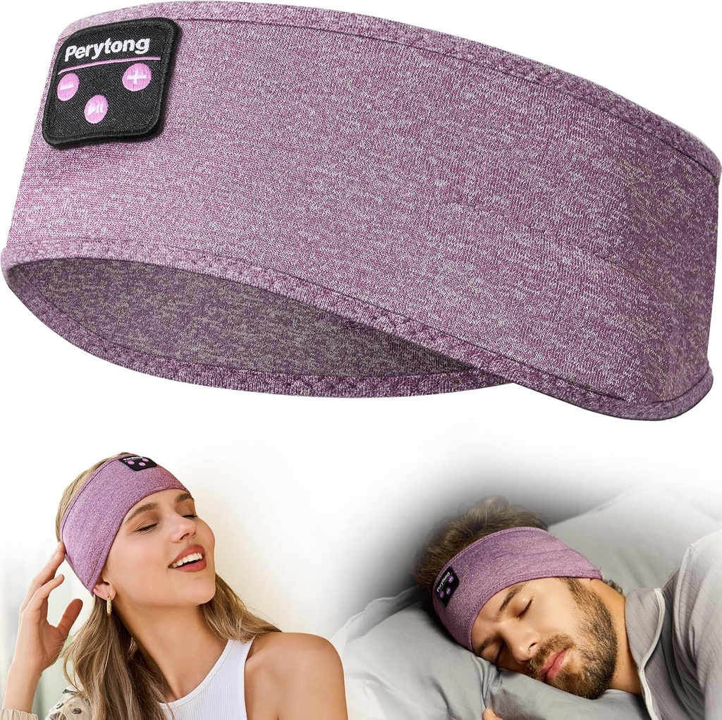 Perytong Bluetooth Headband com fones de ouvido sem fio para dorminhocos laterais, treino, execução, insónia, viagem, Yoga