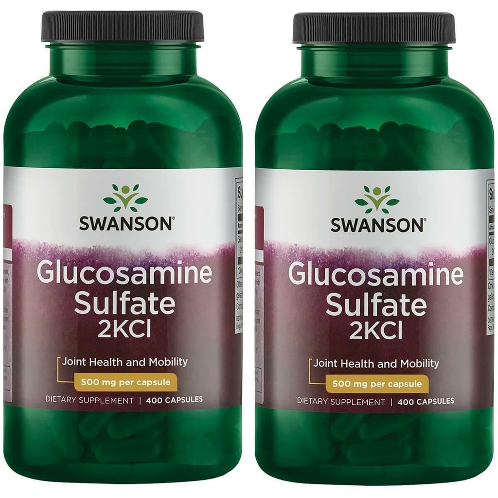 Swanson Sulfato de Glucosamina 2Kcl 500 mg 400 cápsulas (2 embalagem)