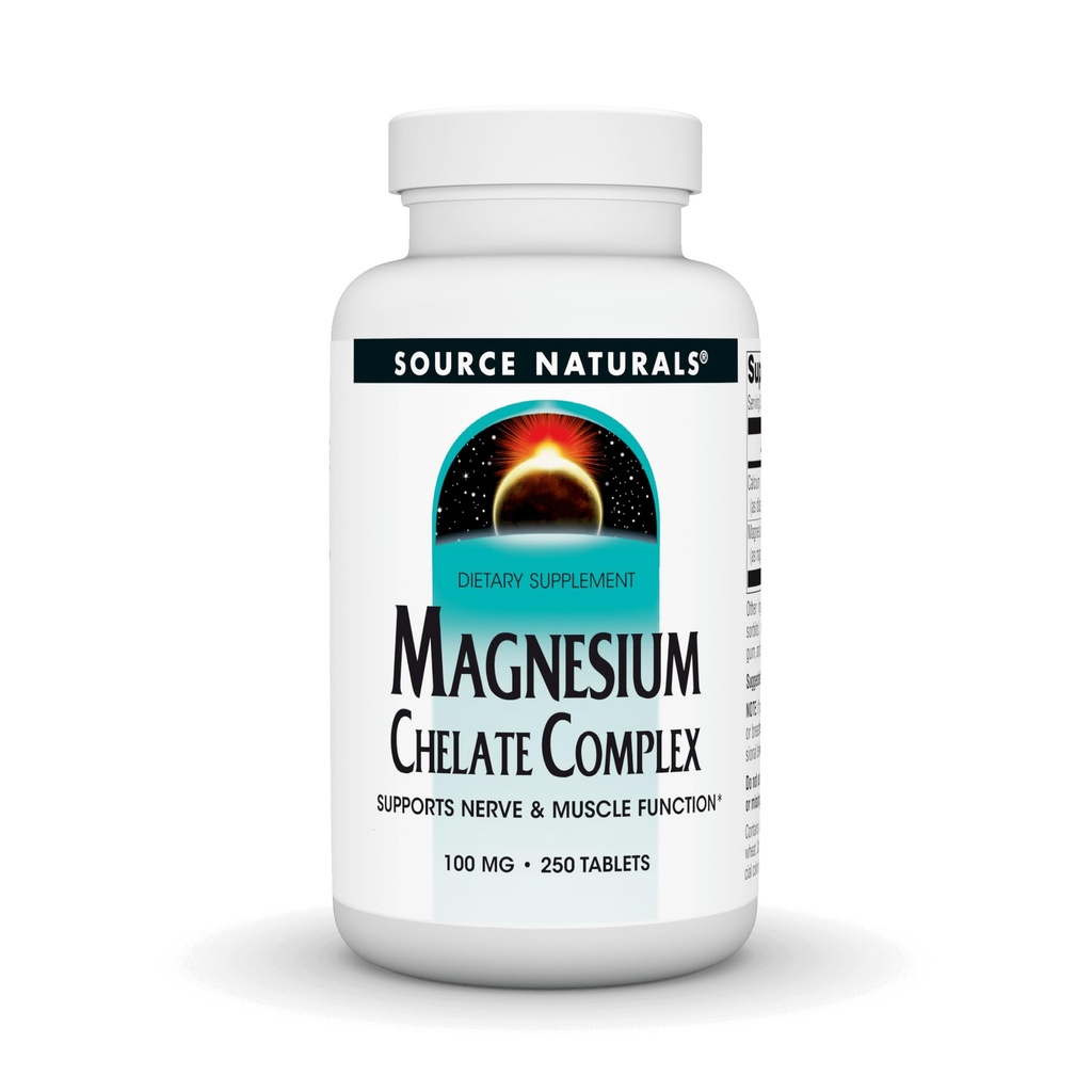 Fonte Naturals Quelato de magnésio - Suporta Nervo e Função Músculo - 250 Comprimidos