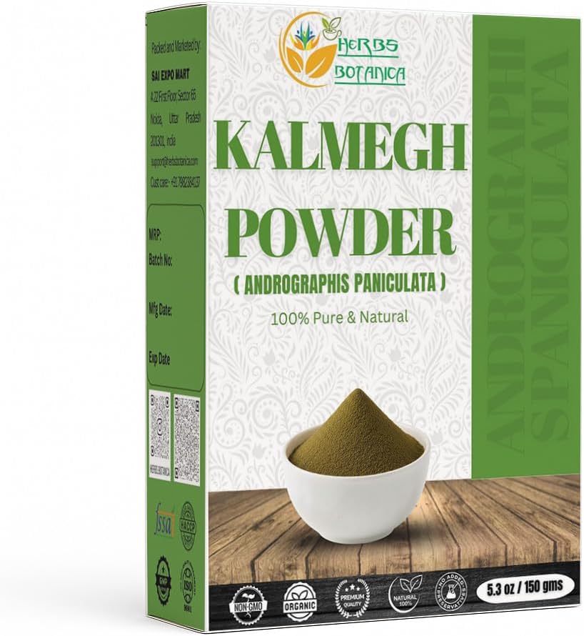 Herbs Botanica Kalmegh Pó 100% Puro Andrographis Paniculata (Green Chiretta Herb) para uso de ervas – finamente terra Andrographis Pó 5,3 oz Pack