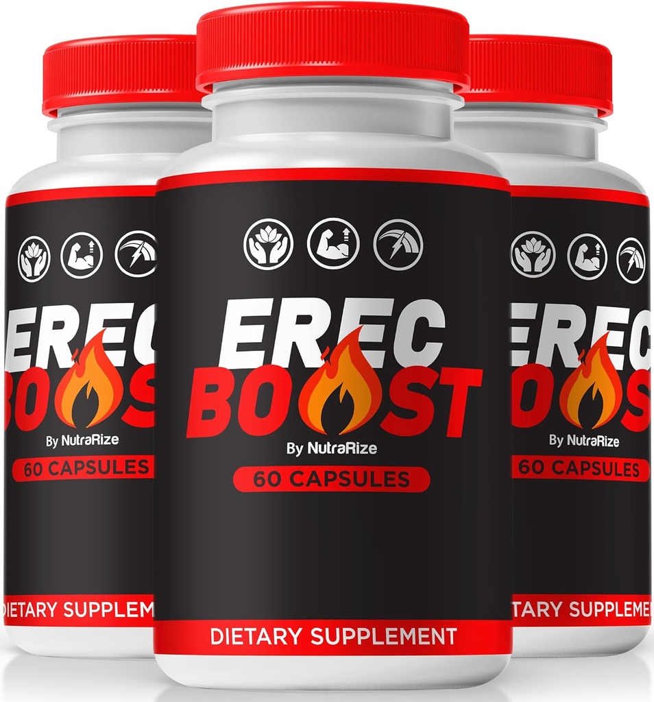 NutraRize (3 Pack) ErecBoost, ErecBoost Pills for Men, Official ErecBoost Cápsulas Masculino Originais para Energia e Saúde Geral, ErecBoost Pastillas, ErecBoost En Capsulas (180 Cápsulas)