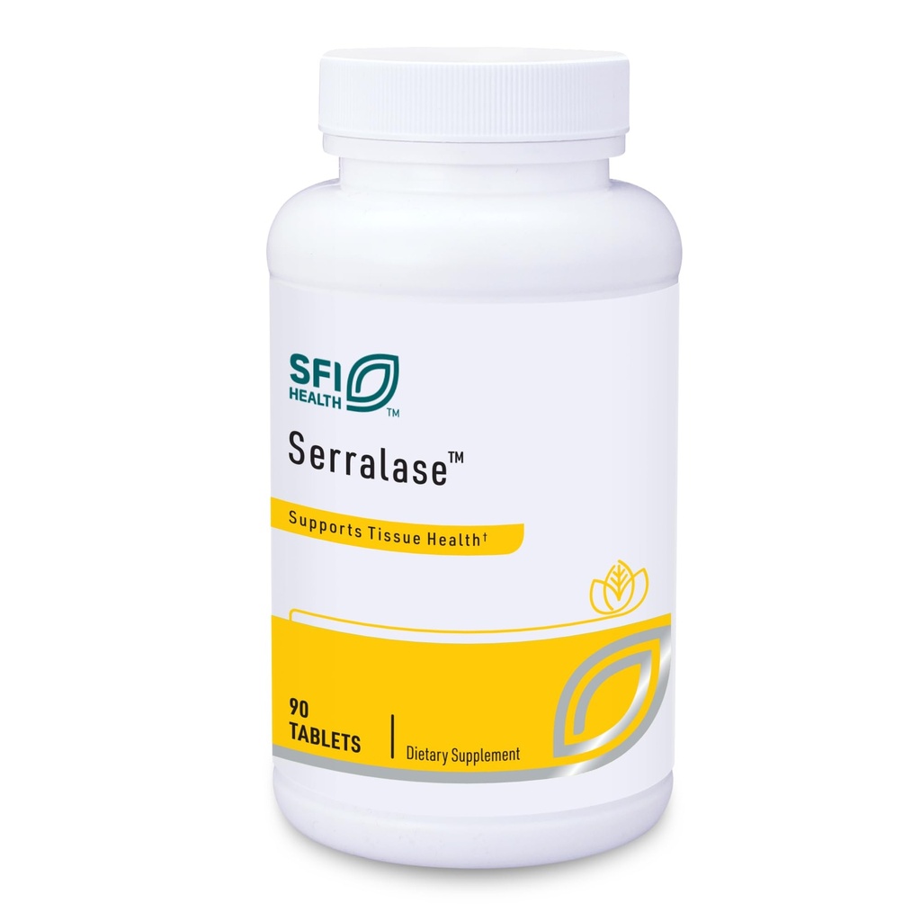 Klaire Labs SFI Health Serralase - Mistura de Enzima Proteolítica Vegetariana com Serratia Peptidase & Bromelain para Digestão, Fonte de Papaya & Abacaxi, Hipoalergênico (90 comprimidos entéricos revestidos)