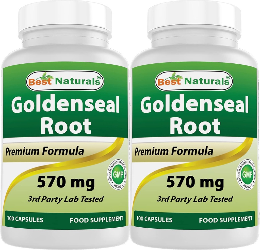 Best Naturals Goldenseal Root 570 mg (Não- GMO) 100 Cápsulas (100 Count of 2))