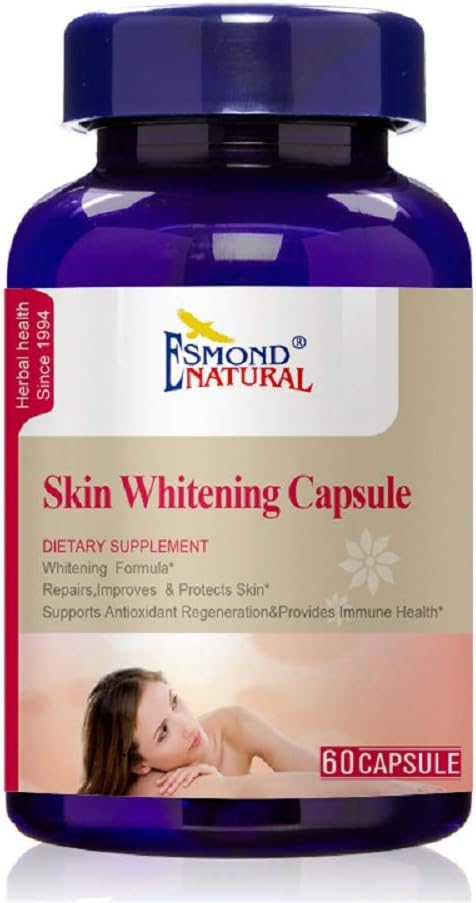 Cápsula de branqueamento da pele (repara, melhora e protege a pele), GMP, Natural Product Assn Certified, Made in USA - 60 Cápsulas
