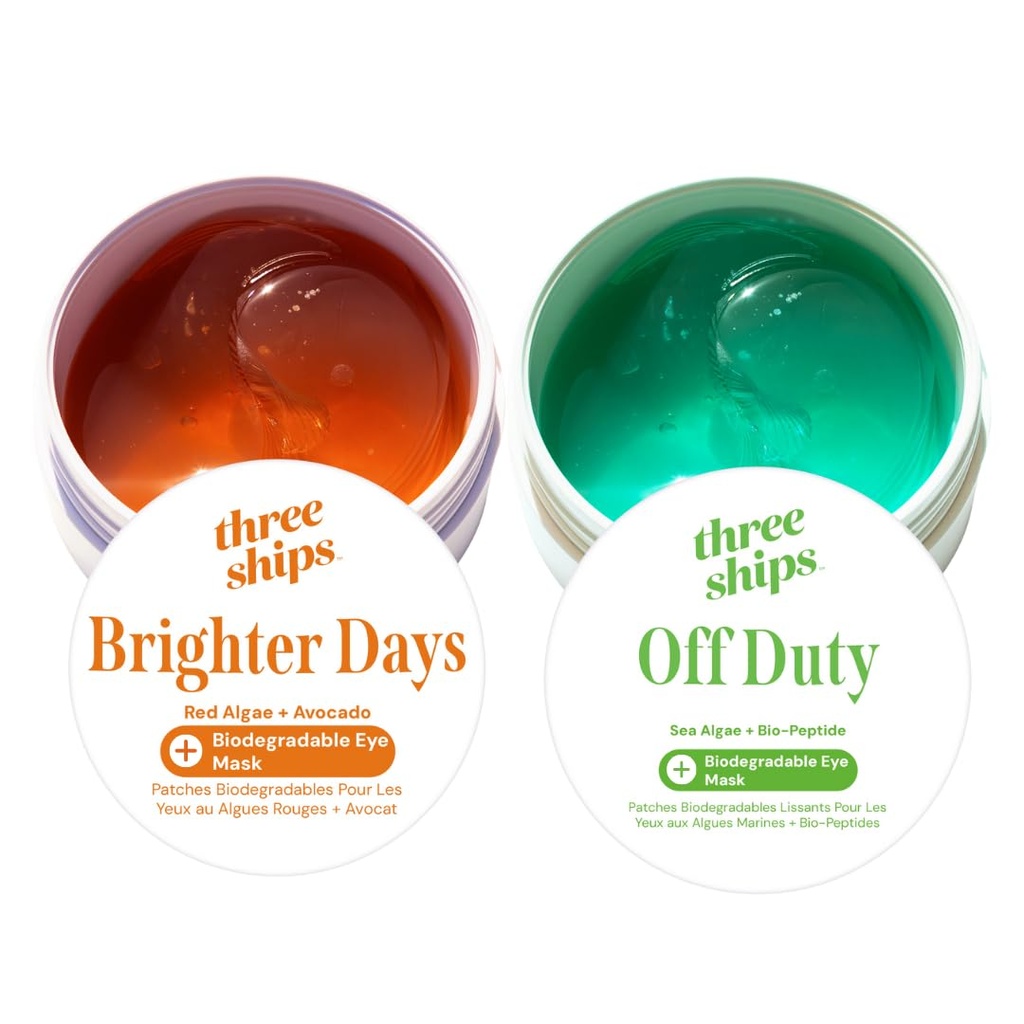 Três Navios Máscara de Olho Gift Set - Máscaras de olhos biodegradáveis – Como visto no Den de Dragões – Sob Olhos Patches para Puffiness e Dark Circles – Tratamento de Saco de Olho, 30 Sets (60 Patches), 2,96 oz
