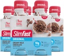 SlimFast Replacement Shake, Chocolate Original Creme Leite, 10g de Pronto para Beber Proteína, 11 Fl. Garrafa Oz, 4 Contagem (Pacote de 3) (Pacote de Vary Maio)