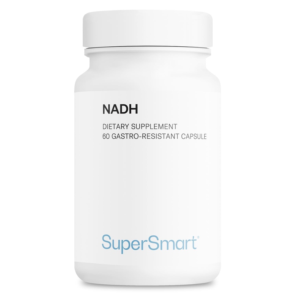 Supersmart - NADH 5mg por dia (Reduced Nicotinamida Adenine Dinucleotide) - NADH Supplement - Energy Pills (Pílulas Energéticas ) Não-GMO e Glúten Grátis - 60 Cápsulas de Libertação Atrasadas