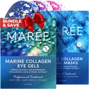 MAREE Geles de olho e máscaras faciais Bundle - Sob Geles de olho para Puffy Olhos e círculos escuros, Máscaras hidratantes folha - Colágeno marinho e ácido hialurônico, extrato de algas verde e vermelho - para todos os tipos de pele