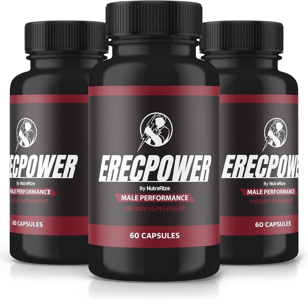 (3 Pack) ErecPower para homens, Pílulas ErecPower oficiais, Todos os suplementos naturais masculinos, Cápsula para aumentar a energia e saúde geral, Erec Power Suporte para desempenho pico, Vitamina, revisão (180 Cápsulas)