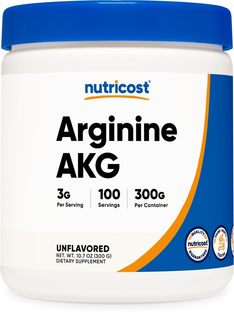 Nutricost Arginina AKG pó 300 Grams (AAKG) - 3G por serviço & 100 Serventes - Puro Arginina Alpha Ketoglutarato