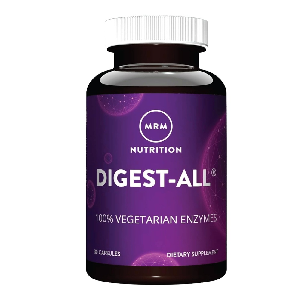MRM Nutrition Digest-All ® □ Enzimas Digestivas □ Digestão e absorção melhoradas □ Lactase + Amylase + Lipase □ Pode ajudar com inchaço e gás 100% Vegetariano □ Sem glúten 15 porções