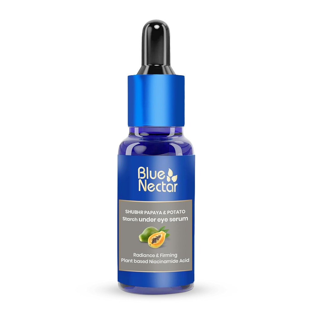 Néctar Azul Sob Serum Eye com Niacinamida Baseada em Plantas de Batata Amido & Papaya (Serum de Círculos Negros com Fixação de Pele Advanced Fórmula para Olhos Puffiness (17 Herbs, 1Fl OZ)