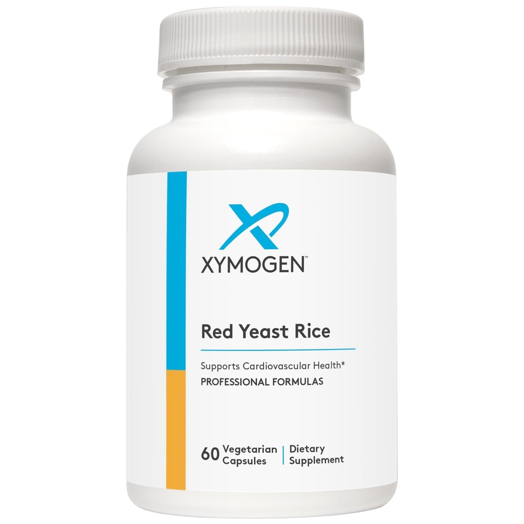 XYMOGEN Vermelho Levedura Arroz - Não-GMO Vermelho Levedura Arroz Suplemento para ajudar a manter já saudável níveis de lipídio sangue + colesterol - Suporte cardiovascular - Testado Citrinina-livre (60 Cápsulas)