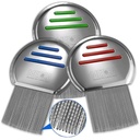 Lice Comb - (Pacote de 3) Tratamento de piolhos de cabeça que é individualmente embalado profissional de aço inoxidável Louse e Nit Combs remove ovos com pontas arredondadas para o conforto