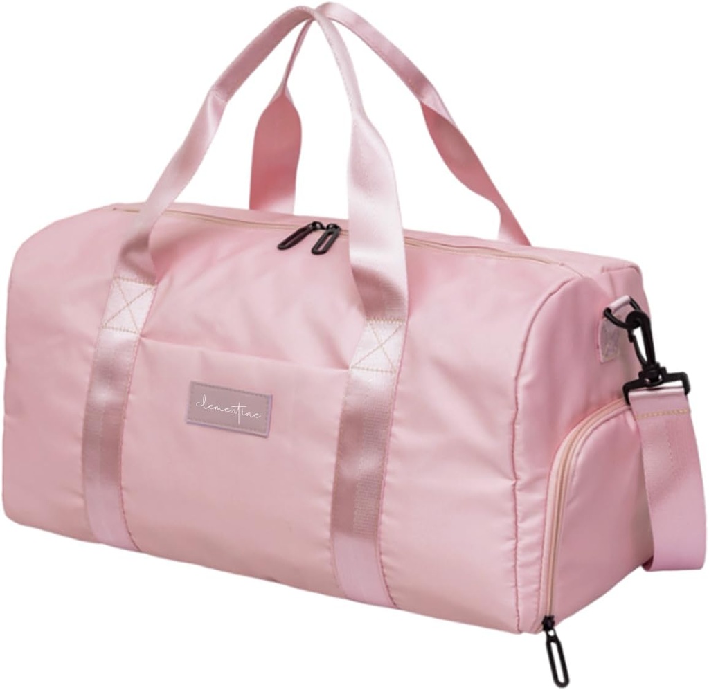 Bolsa de Ginásio para Mulheres com Compartimento de Sapatos e Pocket Molhado pequeno Duffle de Gym leve durável com Citação Motivacional e Designs Gráficos